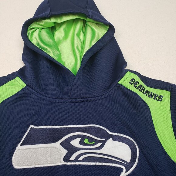 Seattle Seahawks NFL Team Apparel Blue/Green Hoodie Sweatshirt Sz YL EXCELLENT!! - Picture 3 of 7